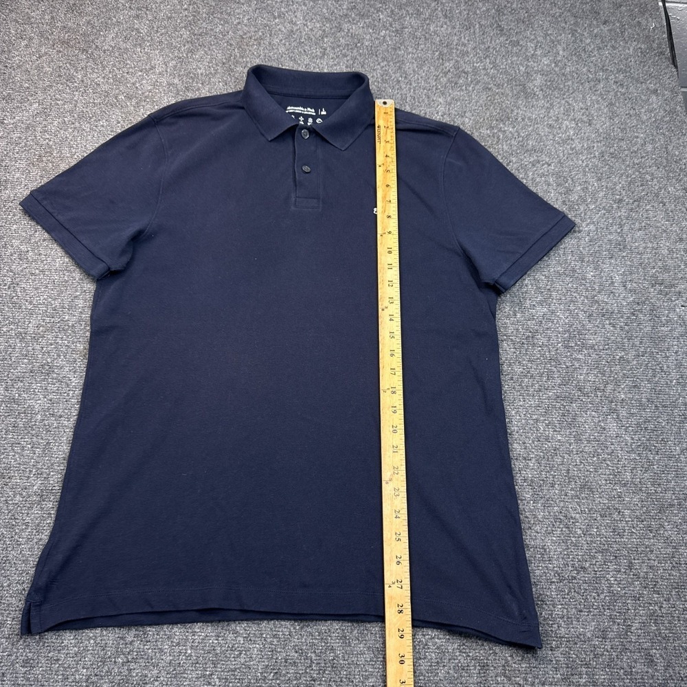 Abercrombie Don't Sweat It Polo Shirtโ Mens Size Large Navy Blue Casual - Picture 5 of 9
